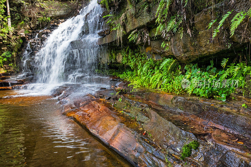 巴西Chapada Diamantina国家公园的瀑布